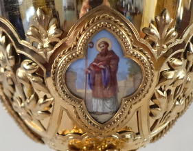 Solid silver gilt antique French Gothic Chalice.
